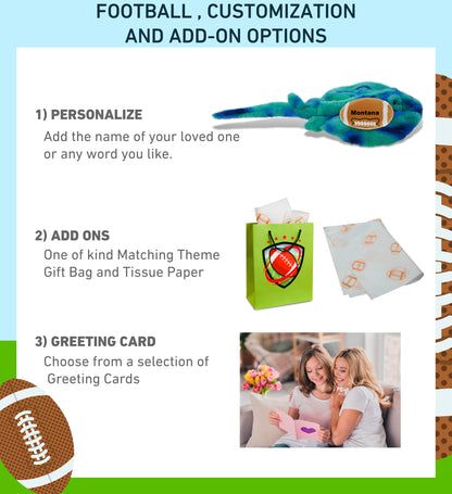 SUPER-SOFT PLUSH - BLUE TIE-DYE STINGRAY 20" with Football Plush