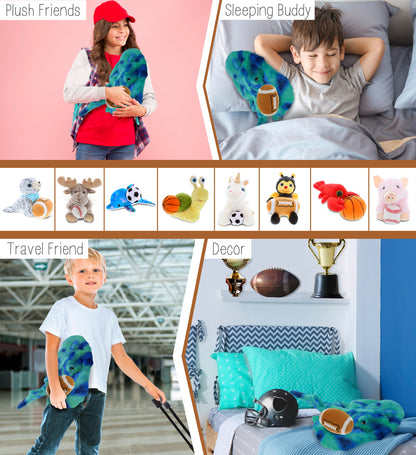 SUPER-SOFT PLUSH - BLUE TIE-DYE STINGRAY 20" with Football Plush