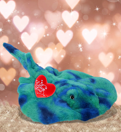 PLUSH I LOVE YOU RED HEART - SUPER-SOFT PLUSH - BLUE TIE-DYE STINGRAY 20"