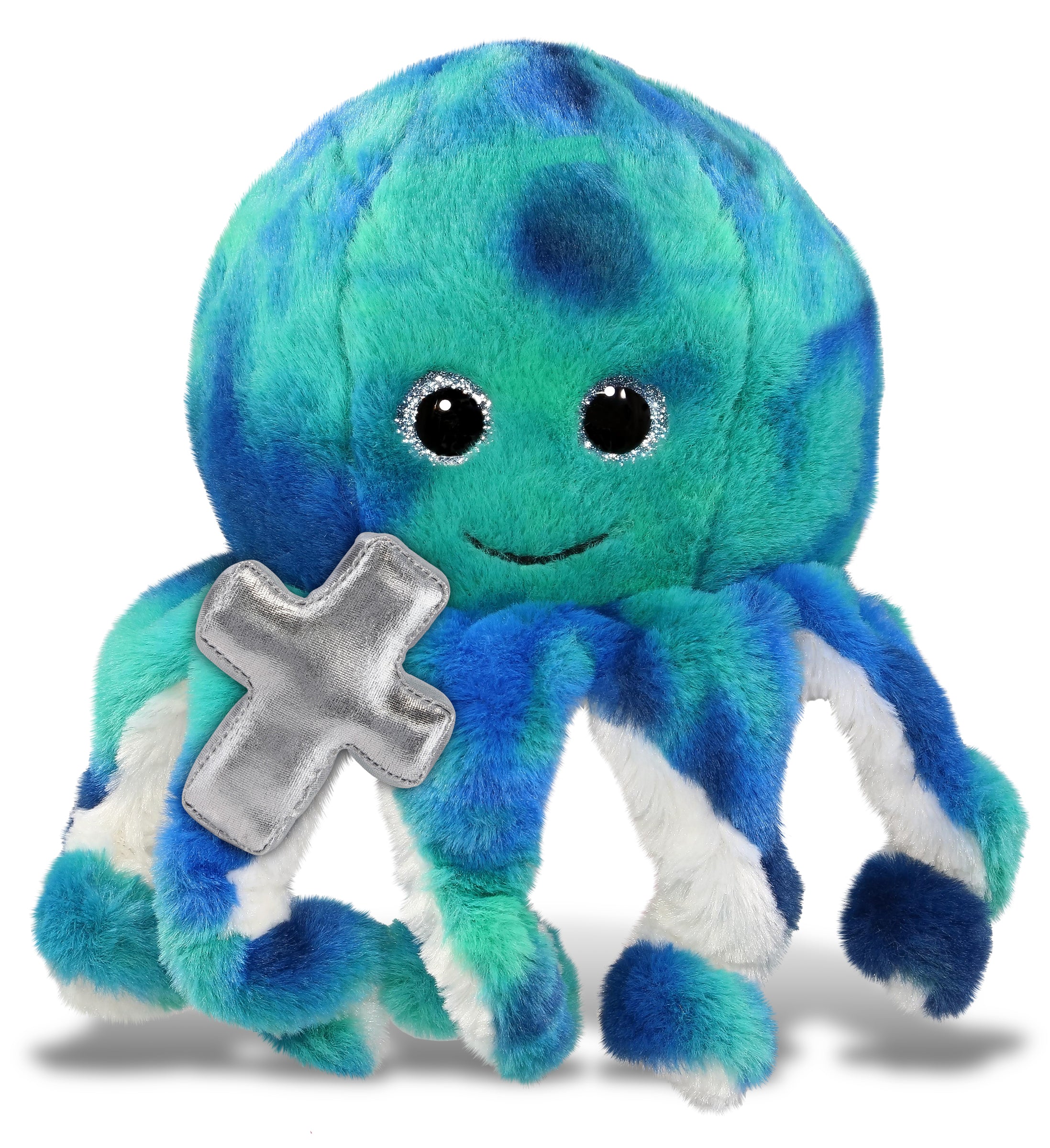 PLUSH CROSS - SUPER-SOFT PLUSH - BLUE TIE-DYE OCTOPUS 10"