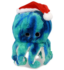 PLUSH SANTA - SUPER-SOFT PLUSH - BLUE TIE-DYE OCTOPUS 10"