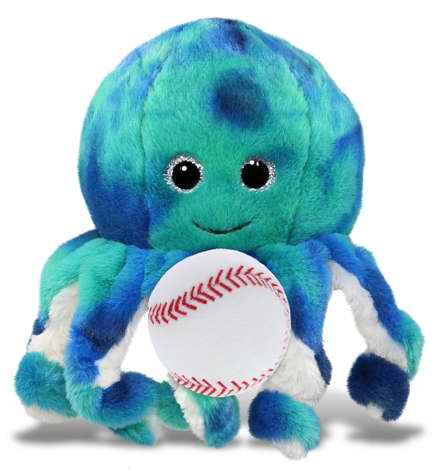SUPER-SOFT PLUSH - BLUE TIE-DYE OCTOPUS 10" with Baseball Plush