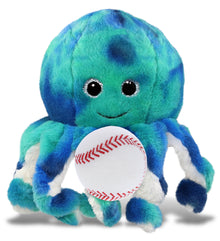 SUPER-SOFT PLUSH - BLUE TIE-DYE OCTOPUS 10" with Baseball Plush