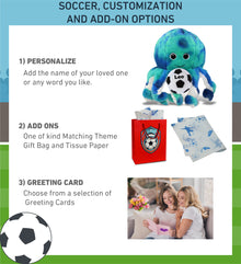 SUPER-SOFT PLUSH - BLUE TIE-DYE OCTOPUS 10" with Soccer Plush
