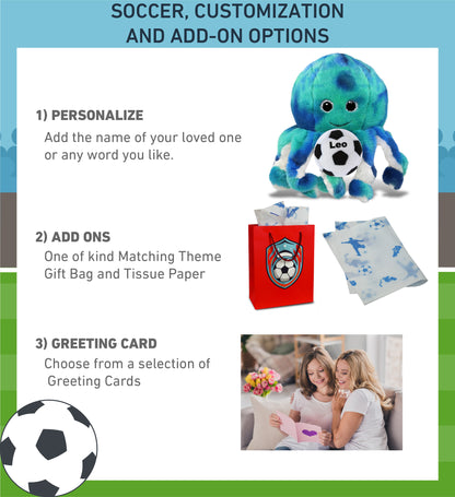 SUPER-SOFT PLUSH - BLUE TIE-DYE OCTOPUS 10" with Soccer Plush