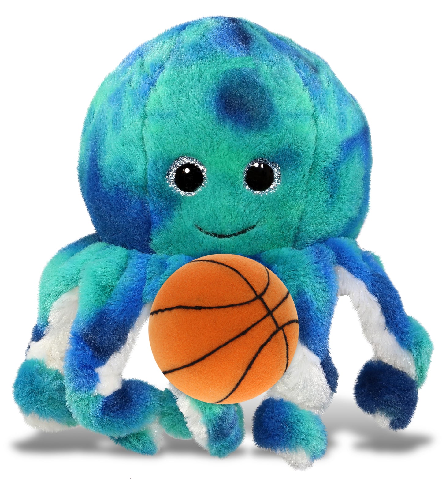 SUPER-SOFT PLUSH - BLUE TIE-DYE OCTOPUS 10" with Basketball Plush