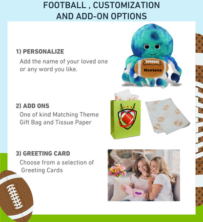 SUPER-SOFT PLUSH - BLUE TIE-DYE OCTOPUS 10" with Football Plush