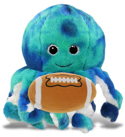SUPER-SOFT PLUSH - BLUE TIE-DYE OCTOPUS 10" with Football Plush