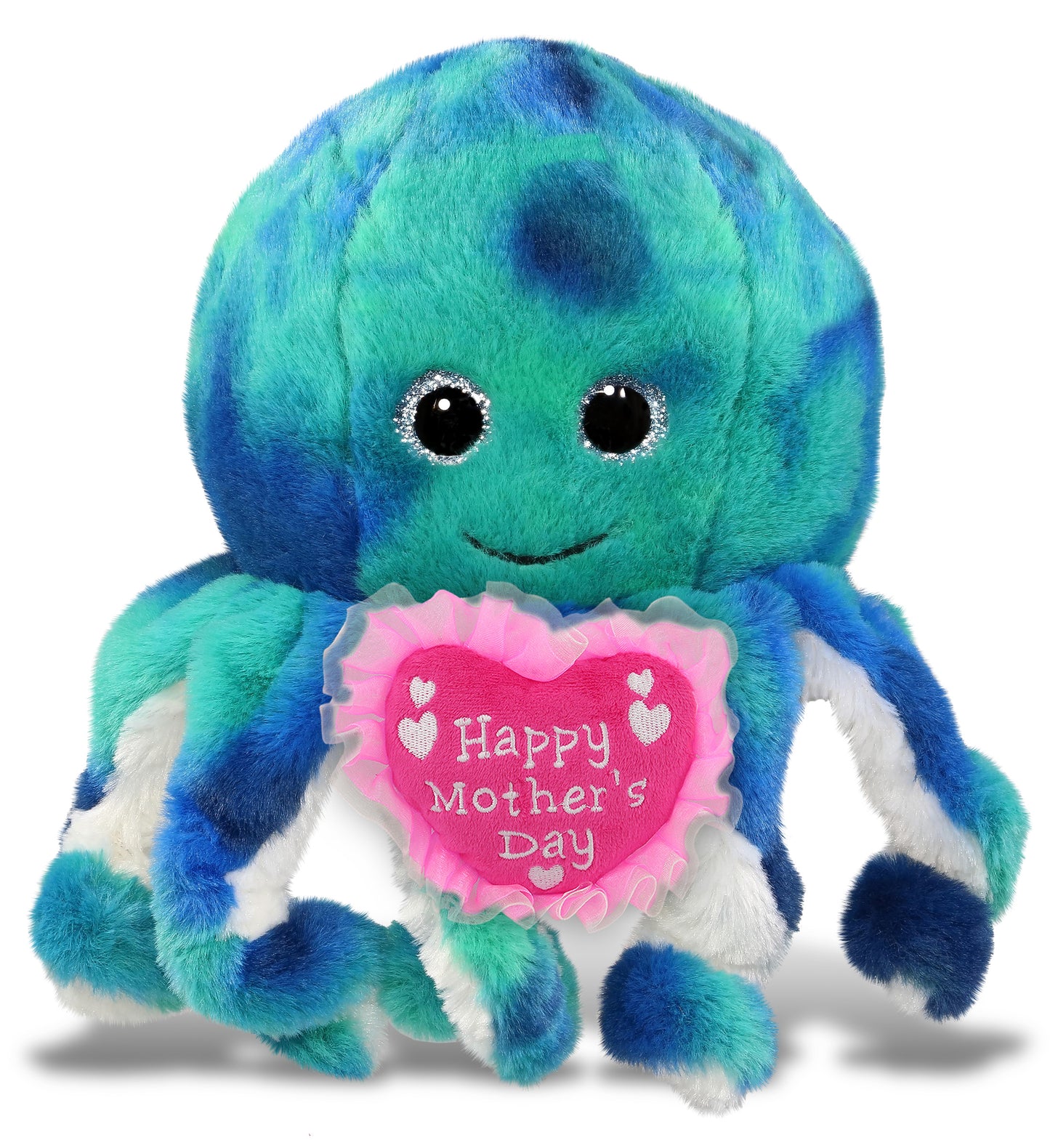 PLUSH MOTHERS DAY HEART - SUPER-SOFT PLUSH - BLUE TIE-DYE OCTOPUS 10"