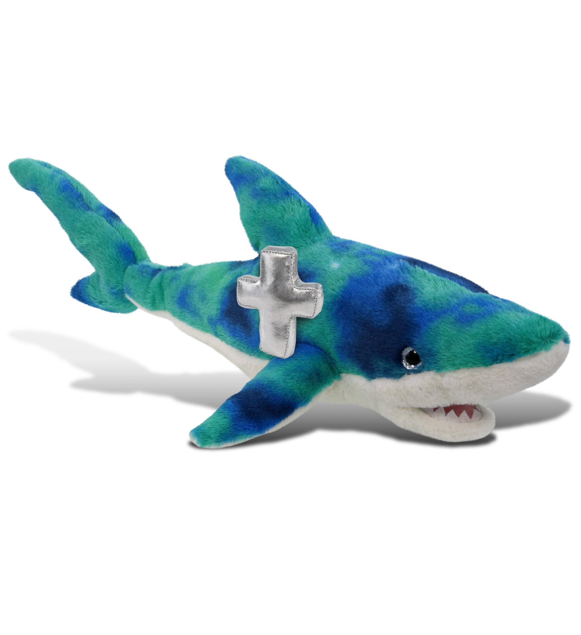 PLUSH CROSS - SUPER-SOFT PLUSH - BLUE TIE-DYE SHARK 23"