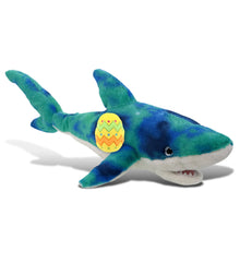 DolliBu Super Soft Blue Tie-Dye Shark with Yellow Easter Egg Plush - 23 Inches
