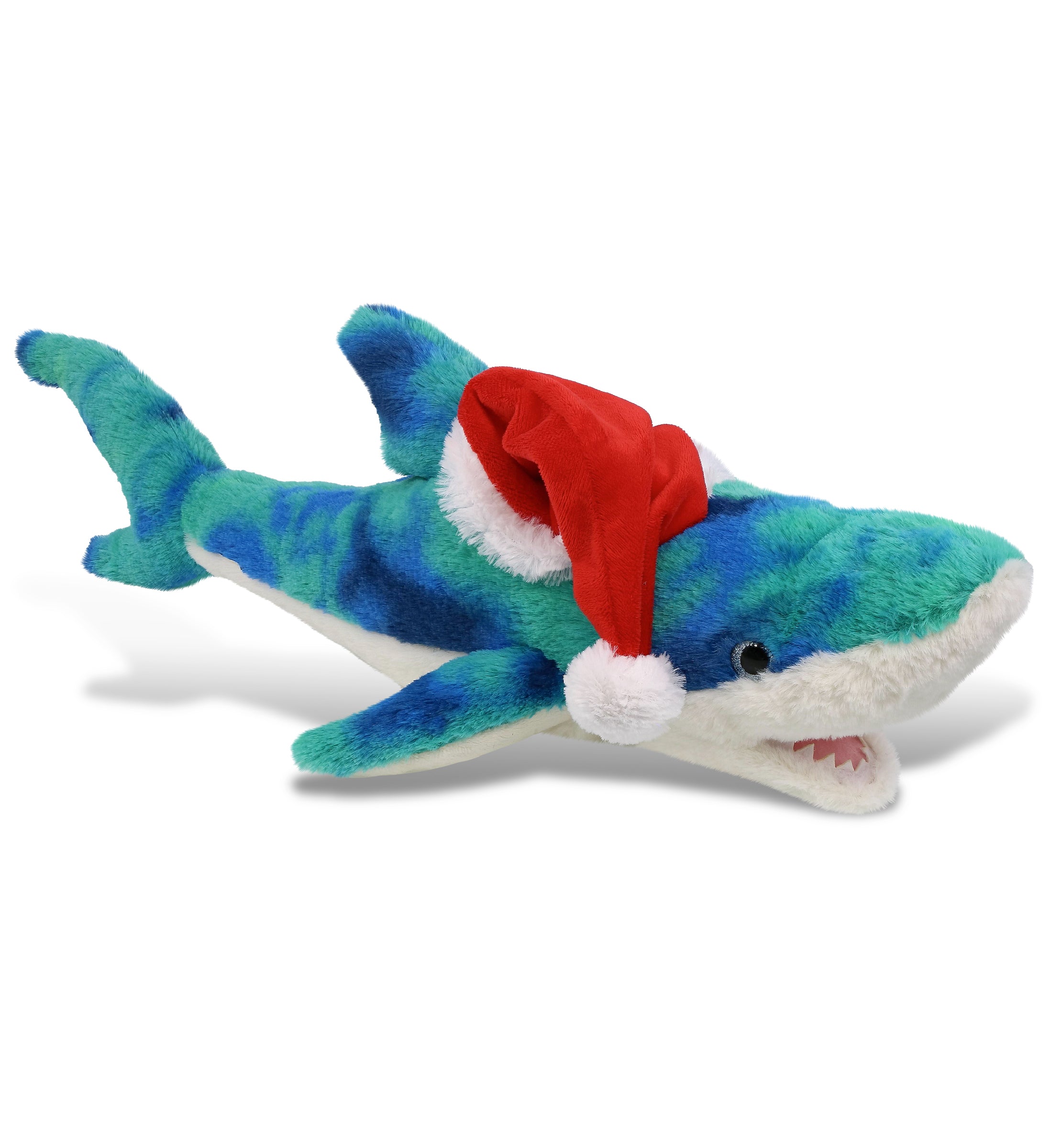 PLUSH SANTA - SUPER-SOFT PLUSH - BLUE TIE-DYE SHARK 23"