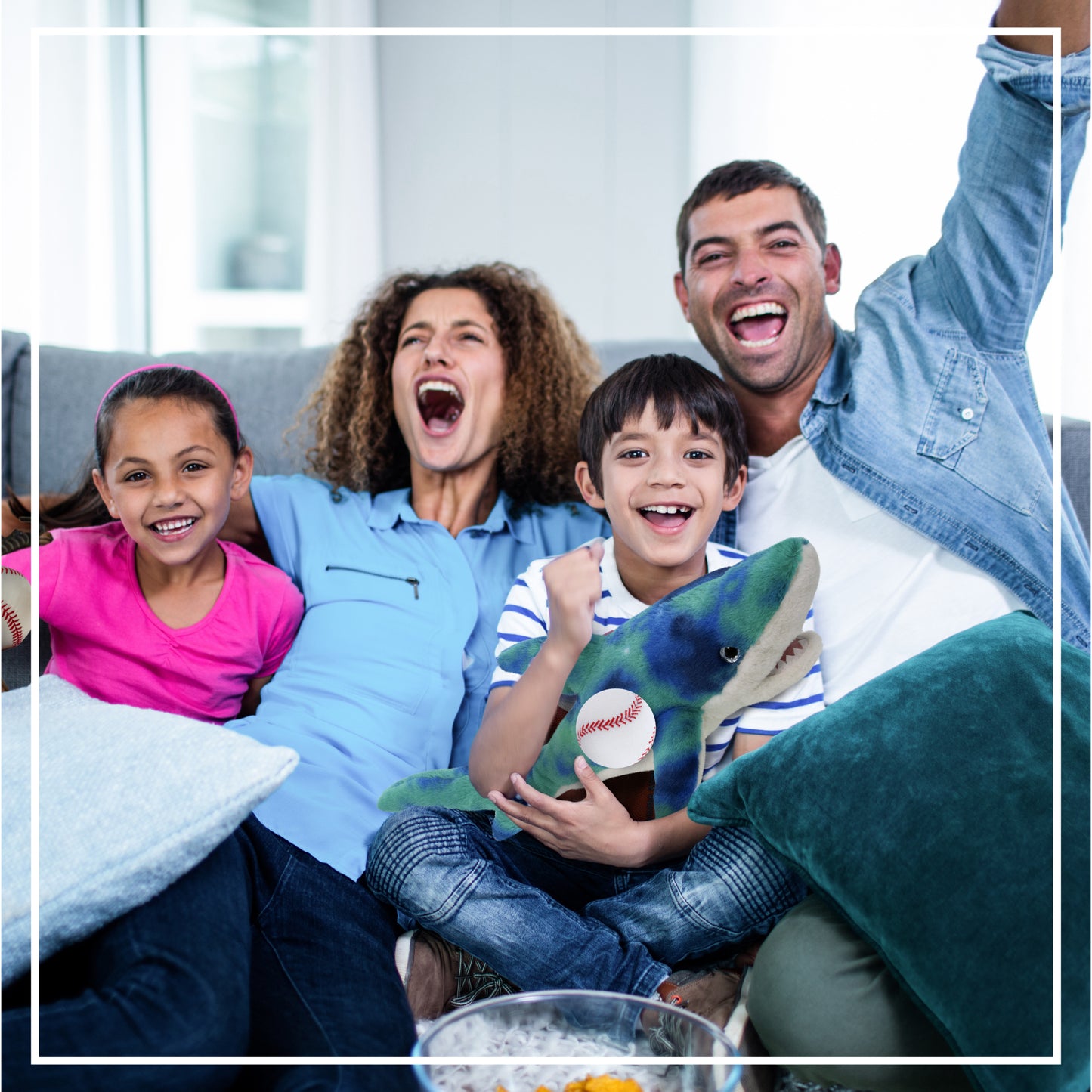 SUPER-SOFT PLUSH - BLUE TIE-DYE SHARK 23" WITH BASEBALL PLUSH