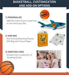 SUPER-SOFT PLUSH - BLUE TIE-DYE SHARK 23" WITH BASKETBALL PLUSH