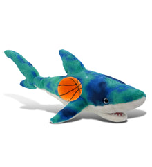 SUPER-SOFT PLUSH - BLUE TIE-DYE SHARK 23" WITH BASKETBALL PLUSH
