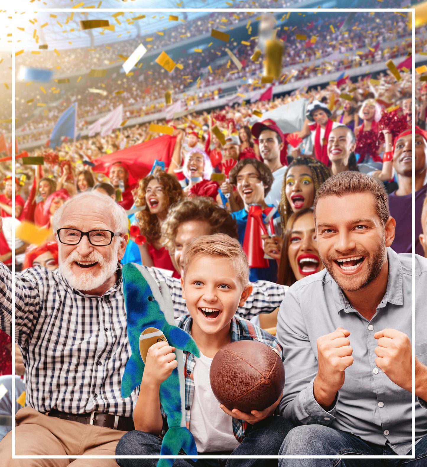 SUPER-SOFT PLUSH - BLUE TIE-DYE SHARK 23" WITH FOOTBALL PLUSH