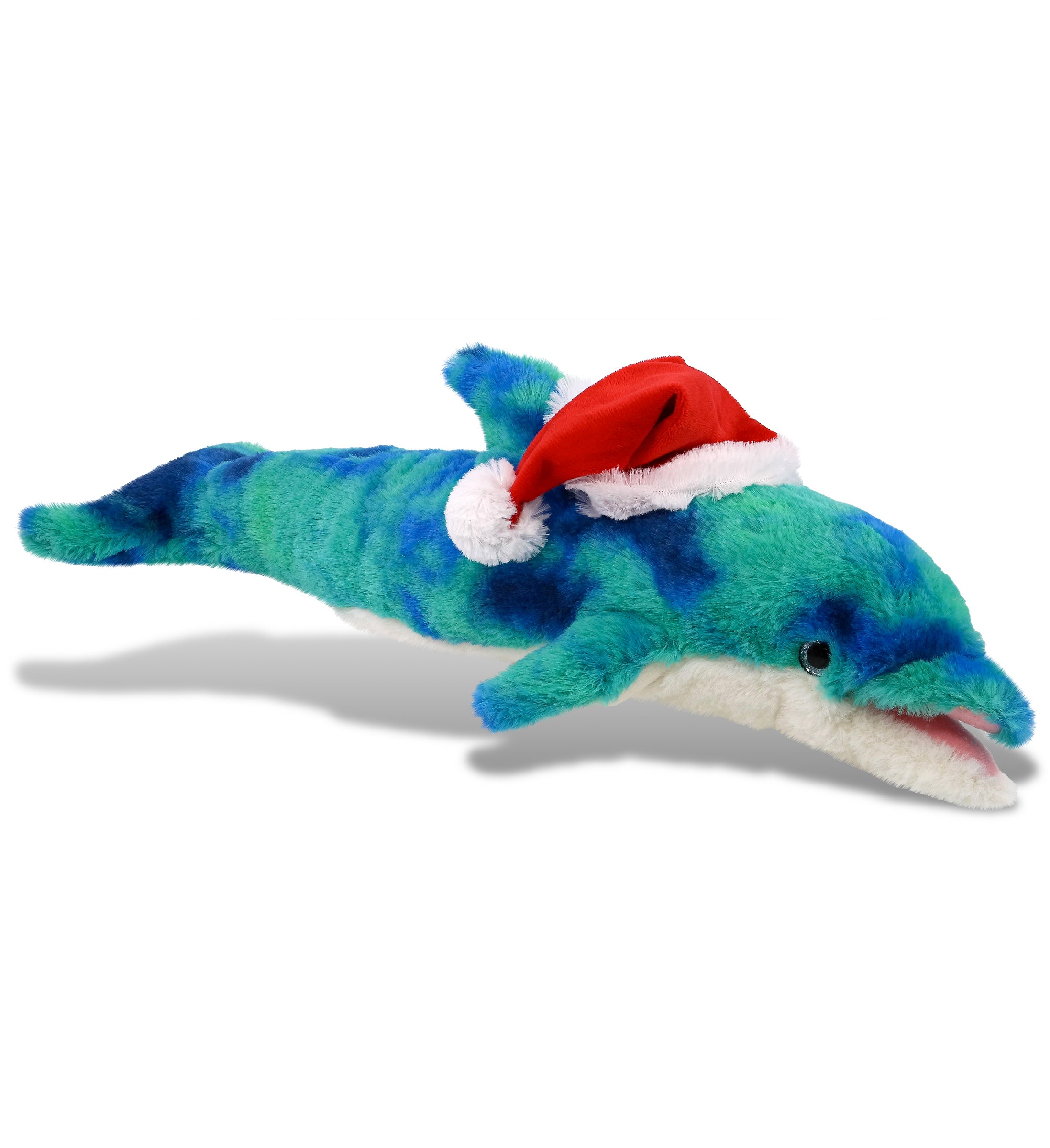 PLUSH SANTA - SUPER-SOFT PLUSH - BLUE TIE-DYE DOLPHIN 18"