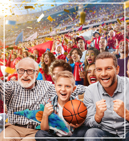 SUPER-SOFT PLUSH - BLUE TIE-DYE DOLPHIN 18" WITH BASKETBALL PLUSH