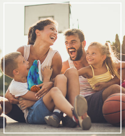 SUPER-SOFT PLUSH - BLUE TIE-DYE DOLPHIN 18" WITH BASKETBALL PLUSH