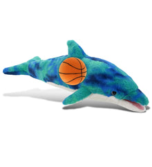 SUPER-SOFT PLUSH - BLUE TIE-DYE DOLPHIN 18" WITH BASKETBALL PLUSH