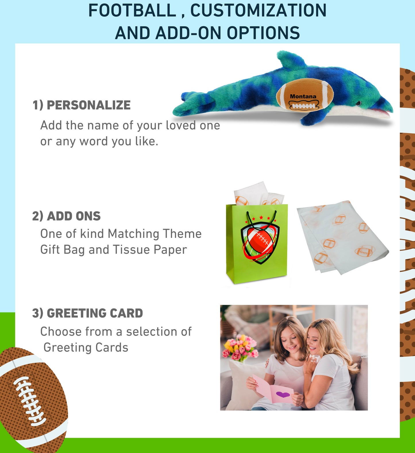 SUPER-SOFT PLUSH - BLUE TIE-DYE DOLPHIN 18" WITH FOOTBALL PLUSH