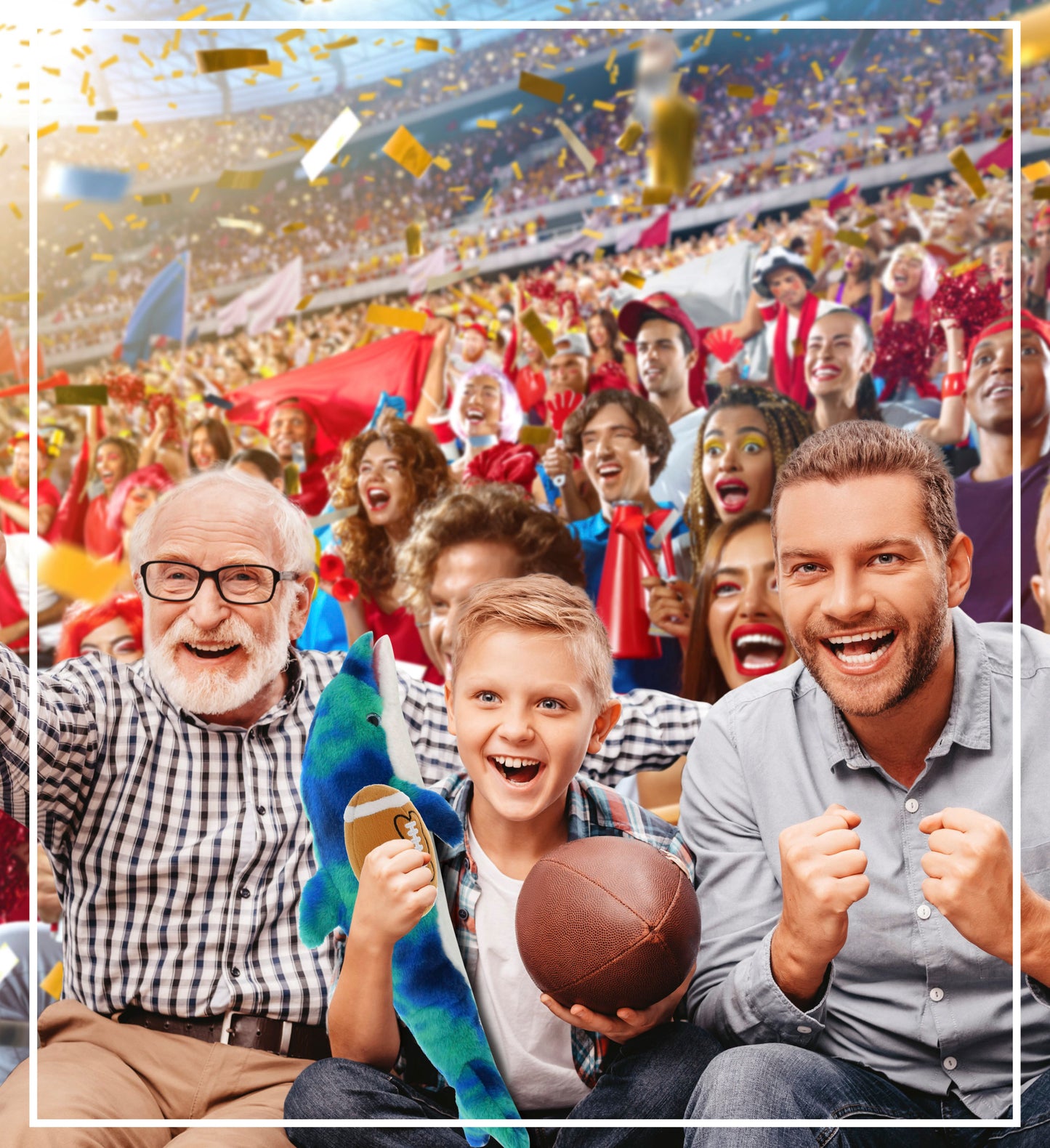 SUPER-SOFT PLUSH - BLUE TIE-DYE DOLPHIN 18" WITH FOOTBALL PLUSH