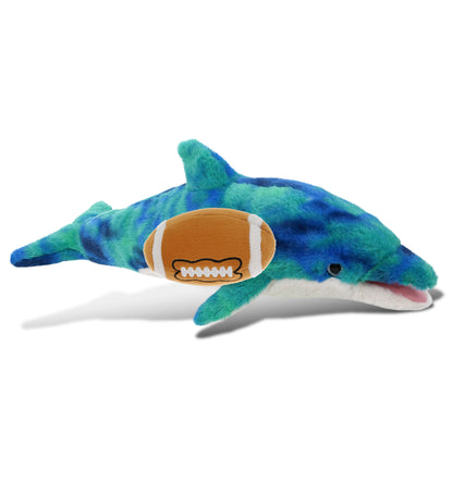 SUPER-SOFT PLUSH - BLUE TIE-DYE DOLPHIN 18" WITH FOOTBALL PLUSH