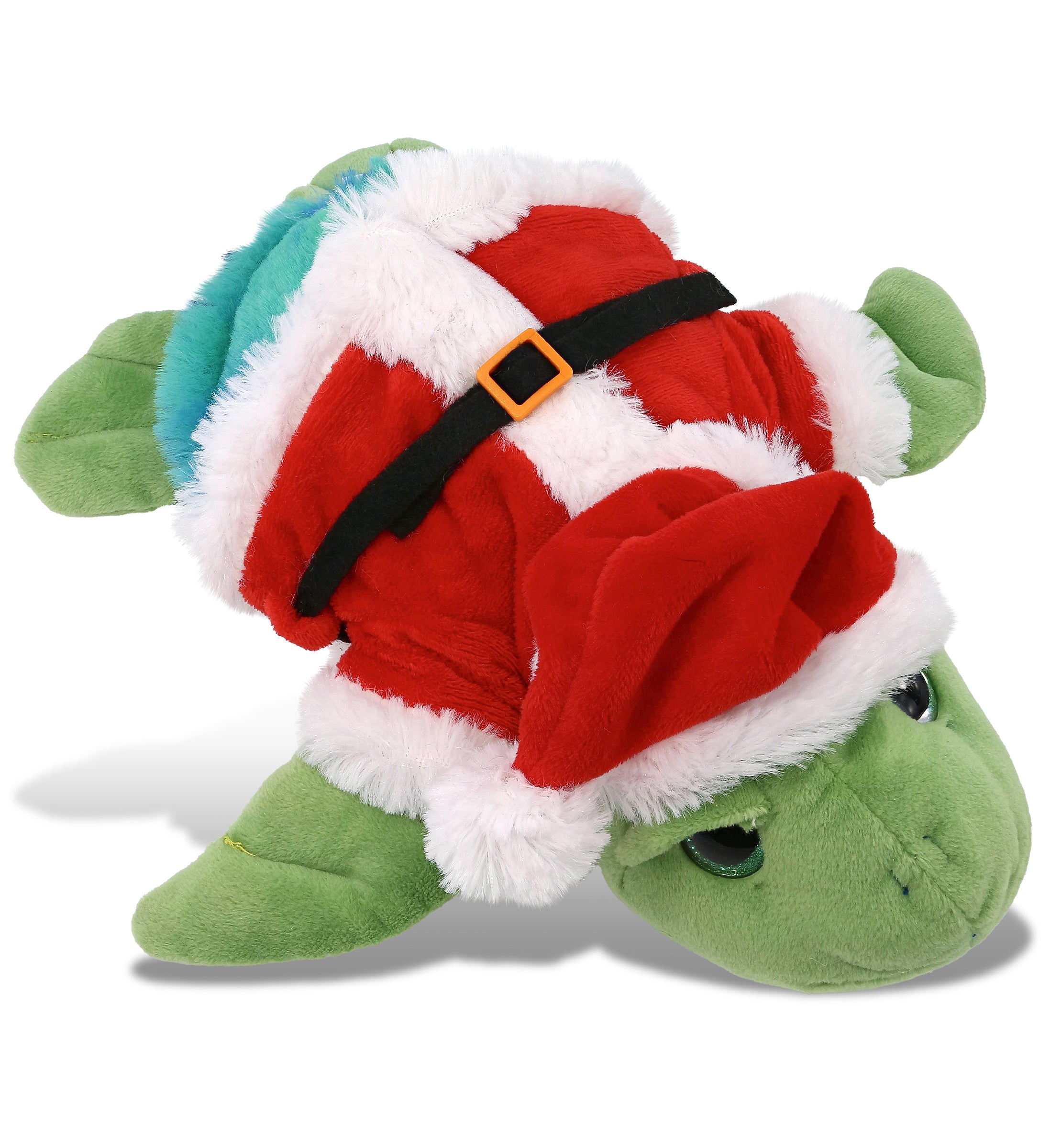 PLUSH SANTA - SUPER-SOFT PLUSH - BLUE TIE-DYE GREEN SEA TURTLE10"