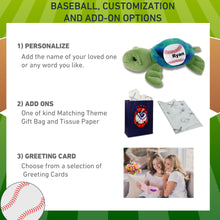 SUPER-SOFT PLUSH - BLUE TIE-DYE GREEN SEA TURTLE10" WITH BASEBALL PLUSH