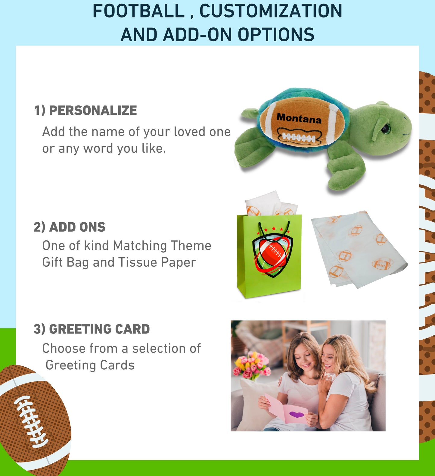 SUPER-SOFT PLUSH - BLUE TIE-DYE GREEN SEA TURTLE10" WITH FOOTBALL PLUSH