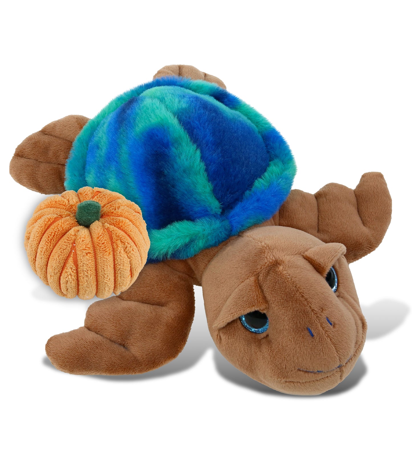 PLUSH PUMPKIN - SUPER-SOFT PLUSH - BLUE TIE-DYE BROWN SEA TURTLE10"