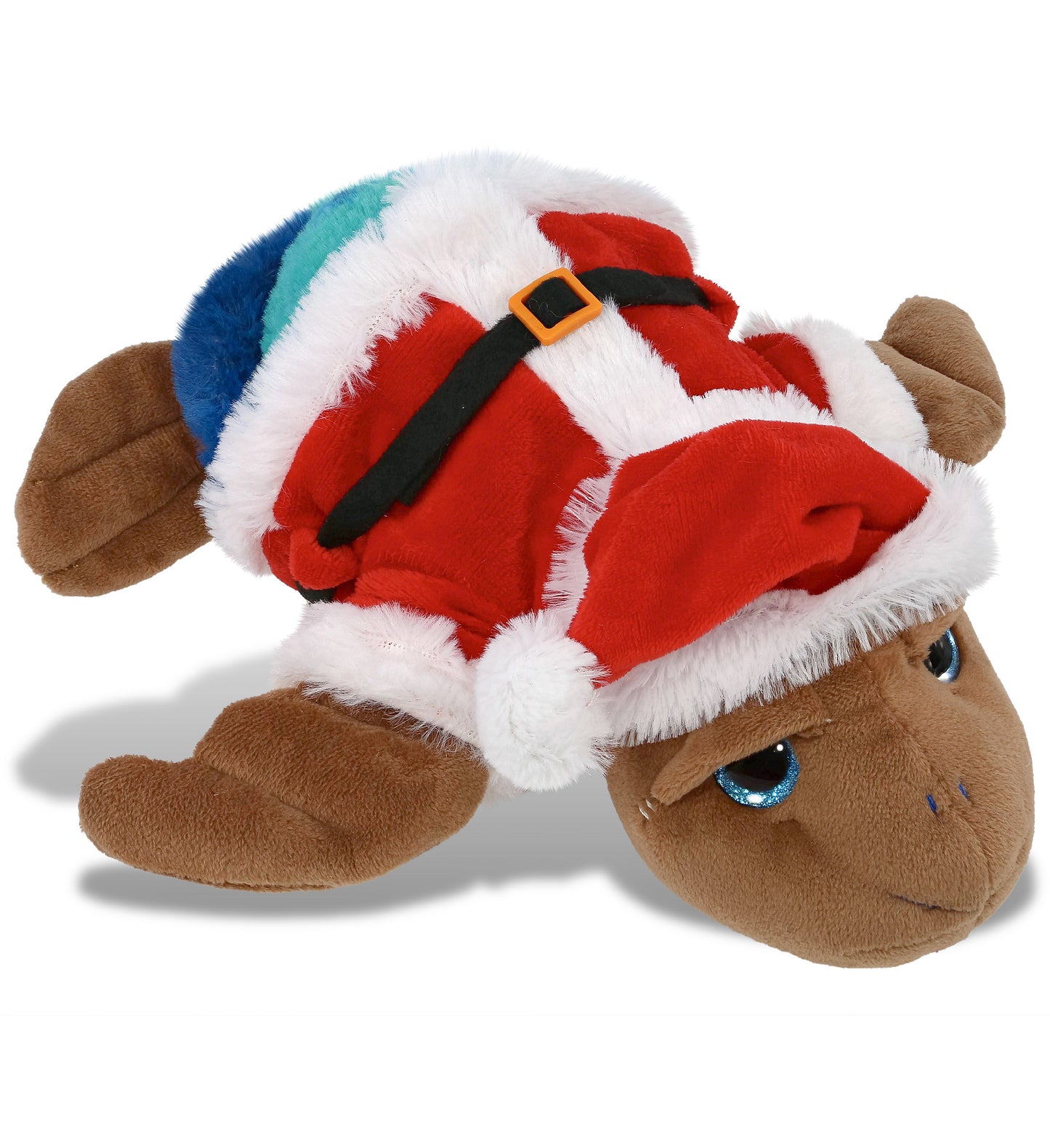 PLUSH SANTA - SUPER-SOFT PLUSH - BLUE TIE-DYE BROWN SEA TURTLE10"