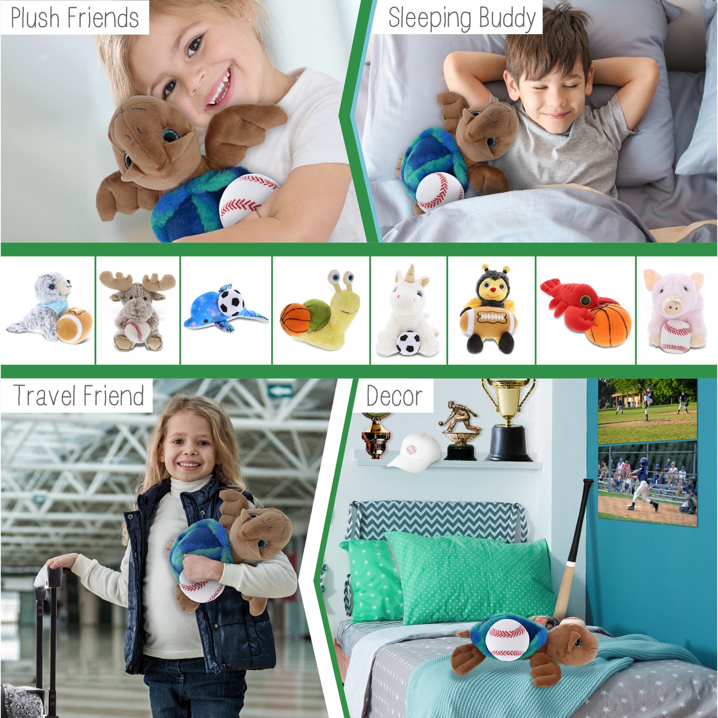 SUPER-SOFT PLUSH - BLUE TIE-DYE BROWN SEA TURTLE10" WITH BASEBALL PLUSH