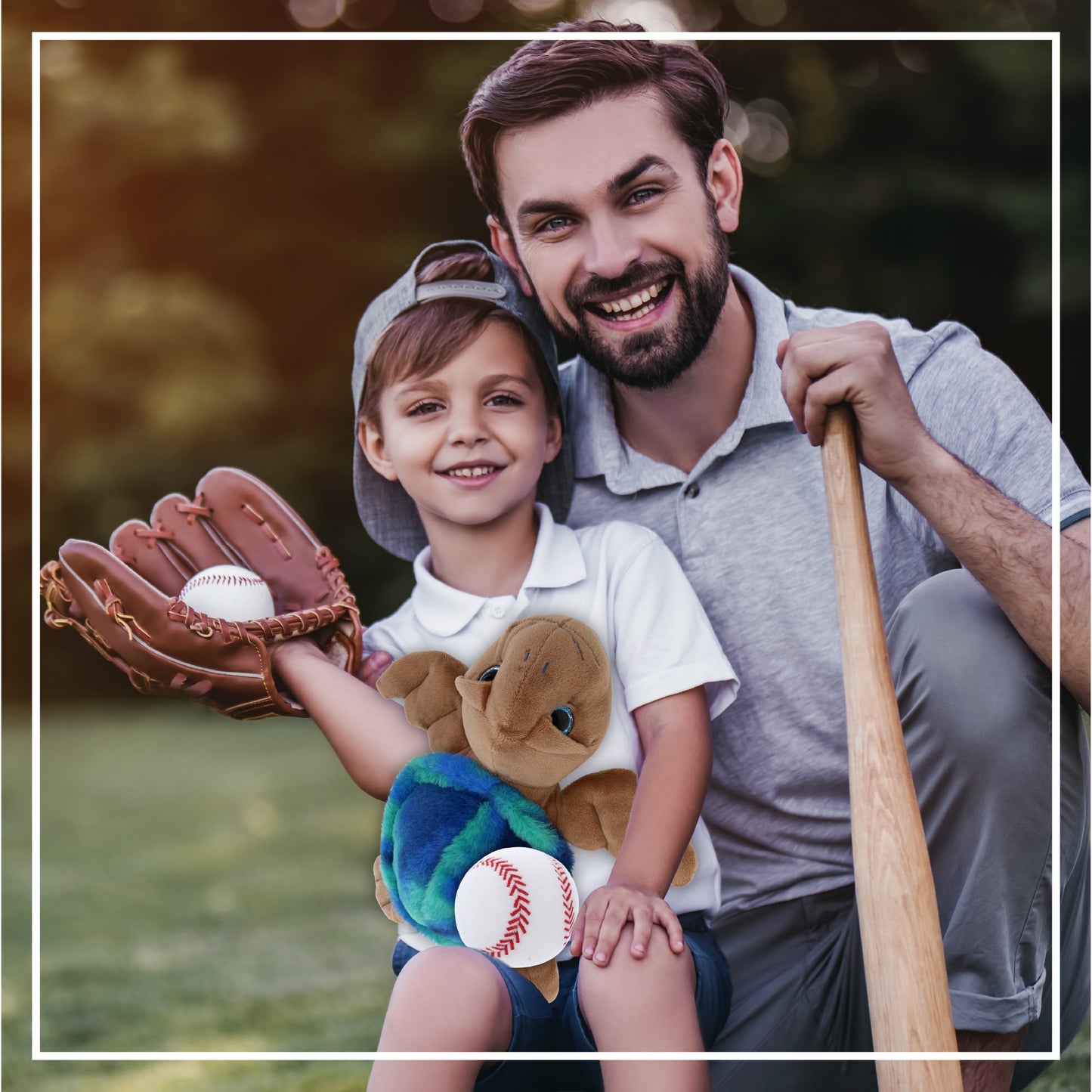 SUPER-SOFT PLUSH - BLUE TIE-DYE BROWN SEA TURTLE10" WITH BASEBALL PLUSH