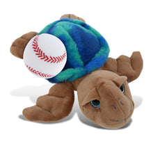 SUPER-SOFT PLUSH - BLUE TIE-DYE BROWN SEA TURTLE10" WITH BASEBALL PLUSH