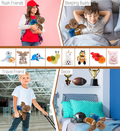 SUPER-SOFT PLUSH - BLUE TIE-DYE BROWN SEA TURTLE10" WITH FOOTBALL PLUSH