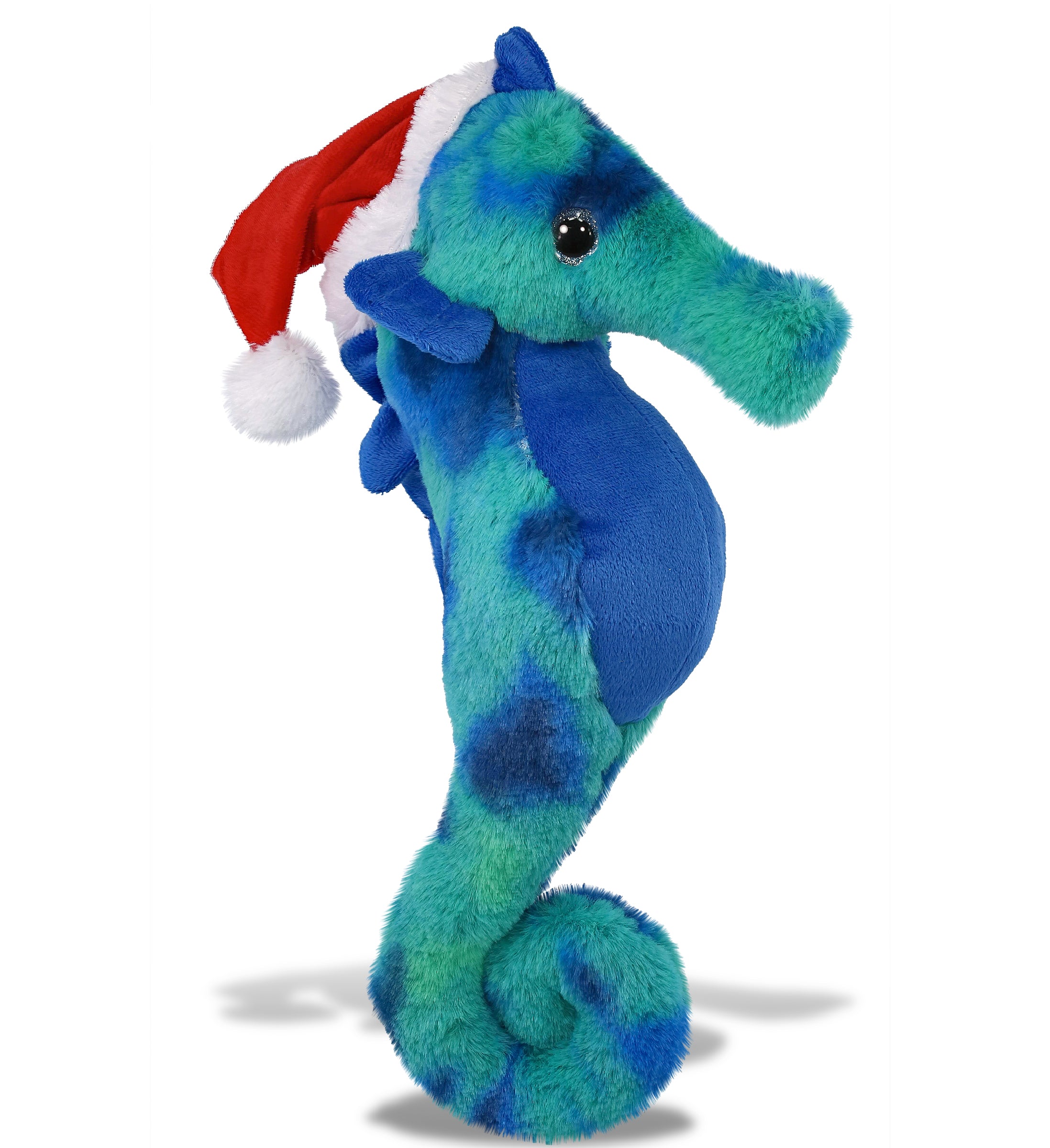 PLUSH SANTA - SUPER-SOFT PLUSH - BLUE TIE-DYE SEAHORSE 15"