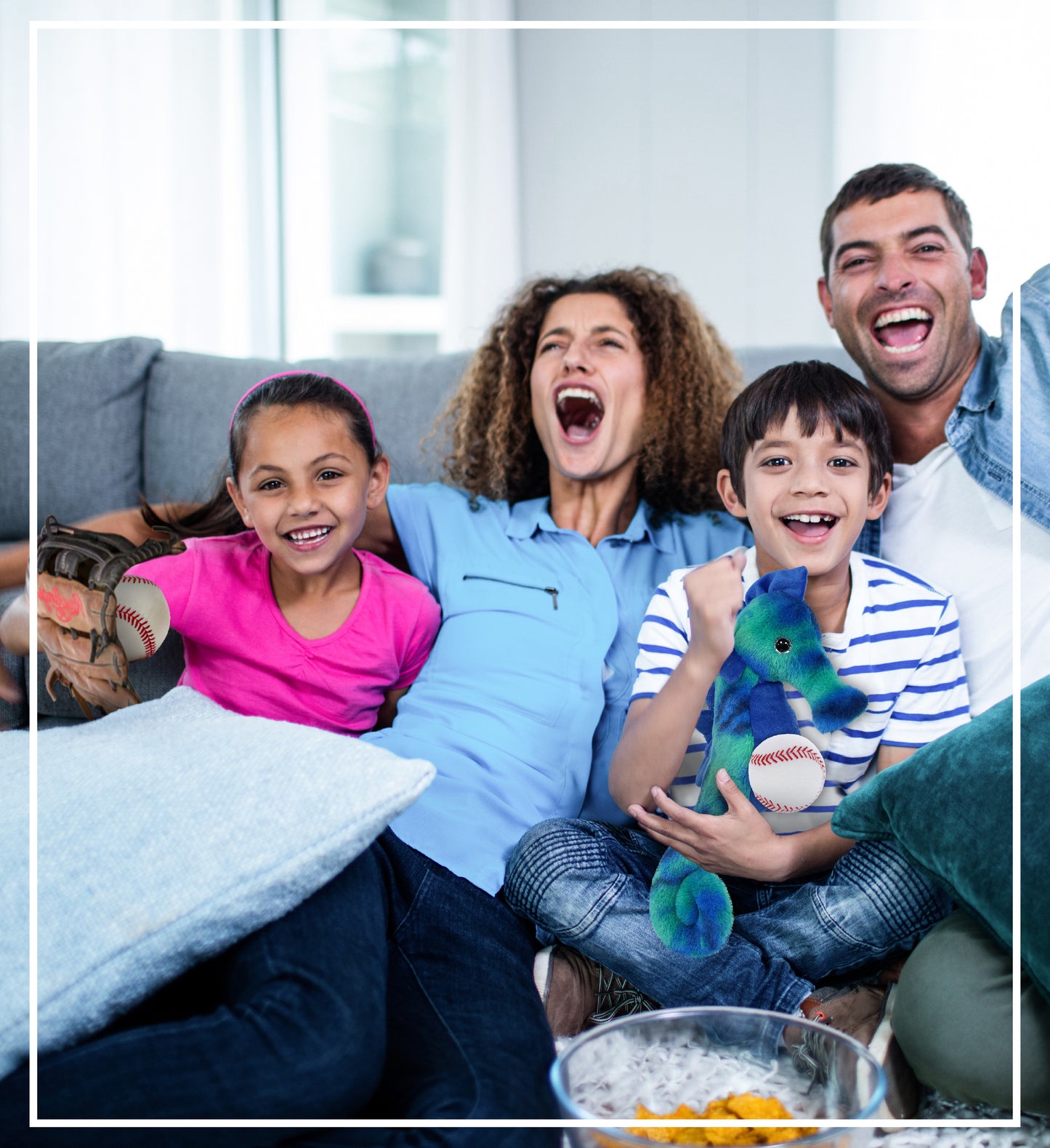 SUPER-SOFT PLUSH - BLUE TIE-DYE SEAHORSE 15" WITH BASEBALL PLUSH