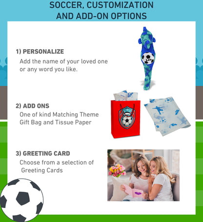 SUPER-SOFT PLUSH - BLUE TIE-DYE SEAHORSE 15" WITH SOCCER PLUSH