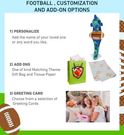 SUPER-SOFT PLUSH - BLUE TIE-DYE SEAHORSE 15" WITH FOOTBALL PLUSH