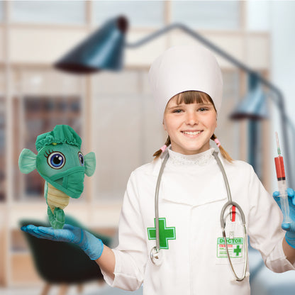 PLUSH BUDDIES - GREEN SEAHORSE WITH DOCTOR DRESS UP