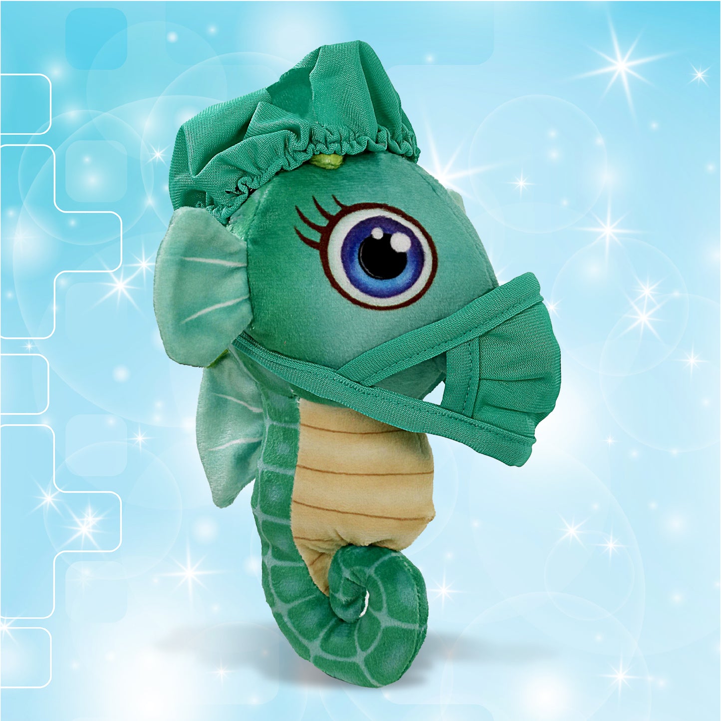 PLUSH BUDDIES - GREEN SEAHORSE WITH DOCTOR DRESS UP