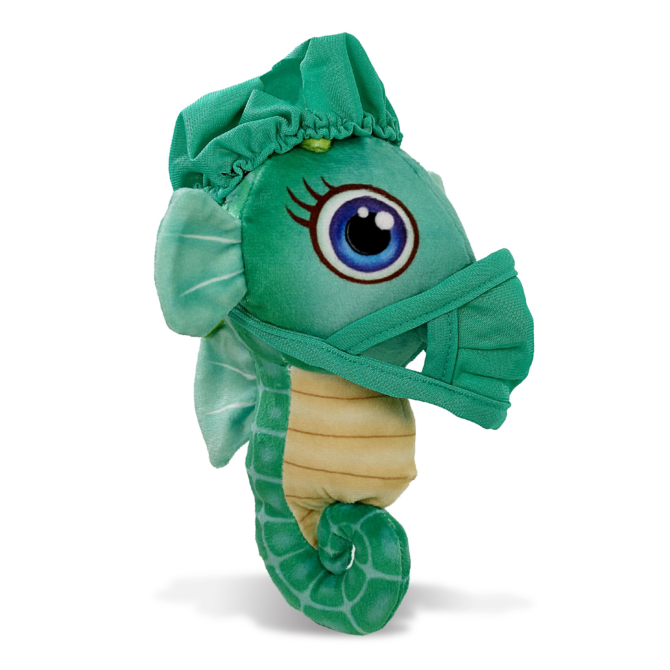 PLUSH BUDDIES - GREEN SEAHORSE WITH DOCTOR DRESS UP