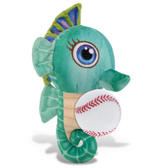 PLUSH BUDDIES - GREEN SEAHORSE WITH BASEBALL PLUSH