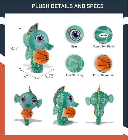 PLUSH BUDDIES - GREEN SEAHORSE WITH BASKETBALL PLUSH