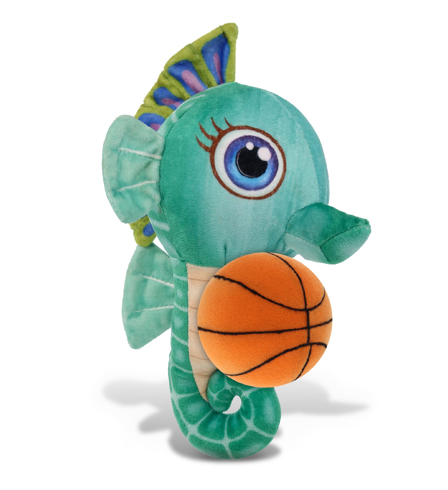 PLUSH BUDDIES - GREEN SEAHORSE WITH BASKETBALL PLUSH
