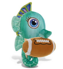 PLUSH BUDDIES - GREEN SEAHORSE WITH FOOTBALL PLUSH