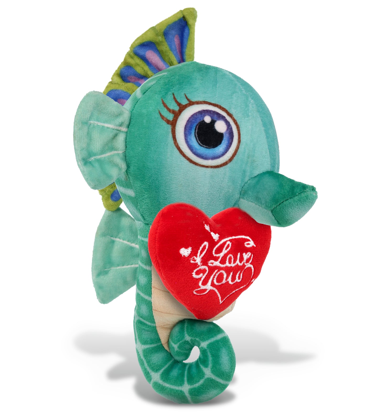 PLUSH I LOVE YOU RED HEART - PLUSH BUDDIES - GREEN SEAHORSE
