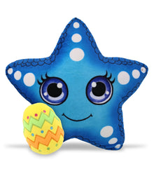 DolliBu Plush Buddies Blue Starfish with Yellow Easter Egg Plush - 8.5 Inches