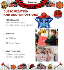 PLUSH BUDDIES - BLUE STARFISH WITH FIREMAN DRESS UP